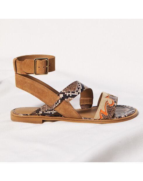 Sandali Judith Brown in pelle