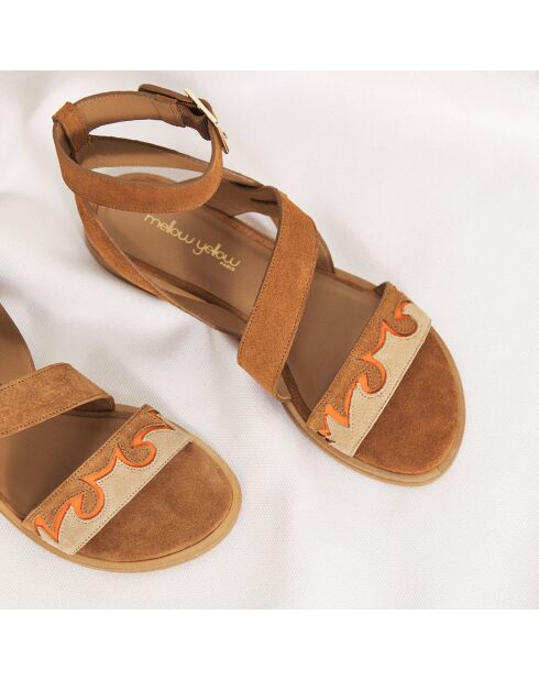 Sandali Judith in pelle color cammello