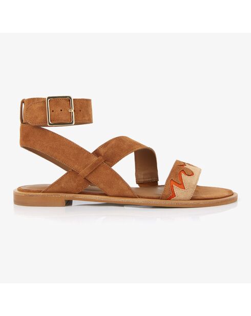Sandali Judith in pelle color cammello