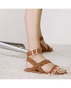 Sandales en Velours de Cuir Judith camel