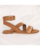 Sandales en Velours de Cuir Judith camel