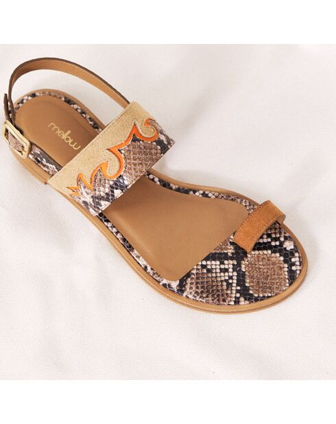 Sandali Ellie in pelle marrone