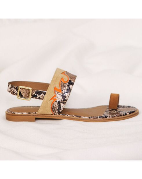 Sandali Ellie in pelle marrone