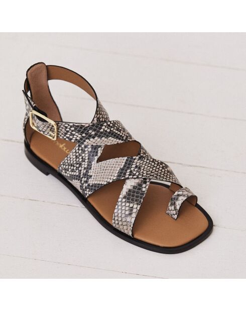 Sandali Olympia in pelle marrone