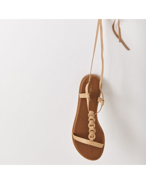 Sandali Louise in pelle color carne