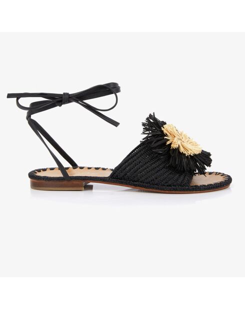 Sandali Emma in rafia nera