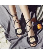 Sandales en Raphia Emma noires