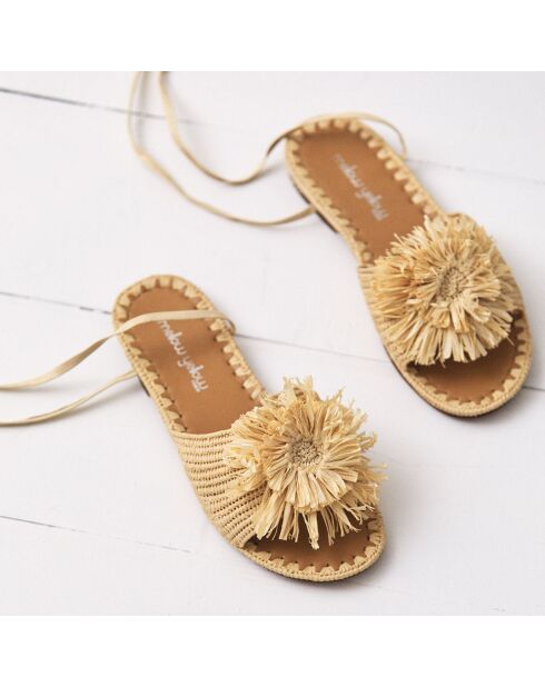 Sandali Emma in rafia beige