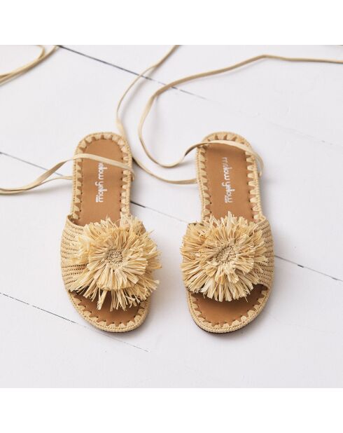 Sandali Emma in rafia beige