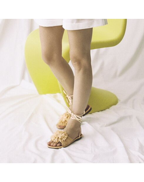 Sandali Emma in rafia beige