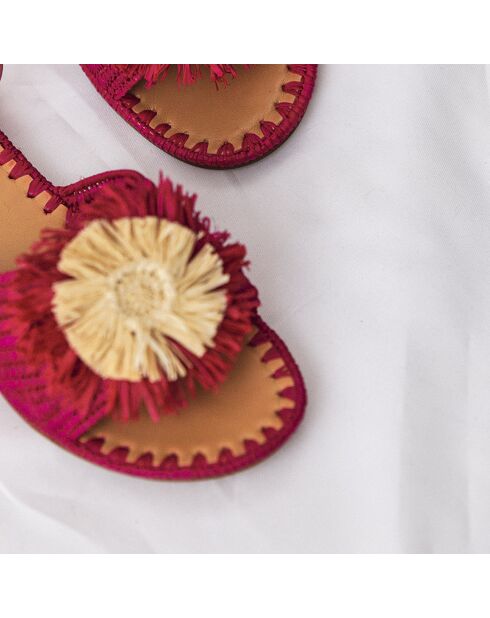 Sandali Emma fucsia in rafia