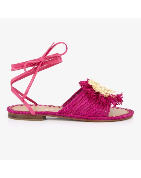 Sandali Emma fucsia in rafia
