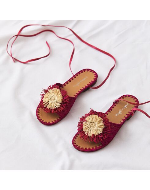 Sandali Emma fucsia in rafia