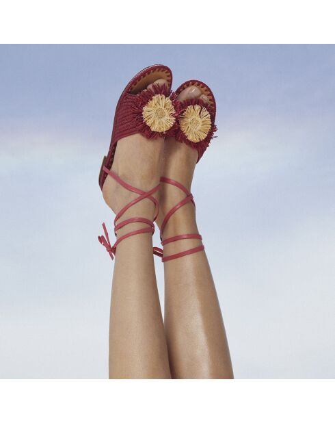 Sandali Emma fucsia in rafia