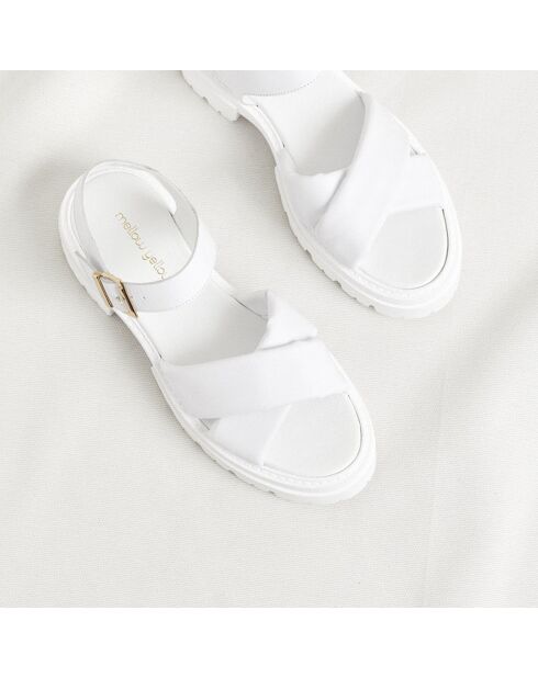 Sandali Janis in pelle con plateau bianchi