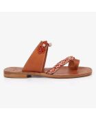 Sandales en Cuir Bahaar cognac