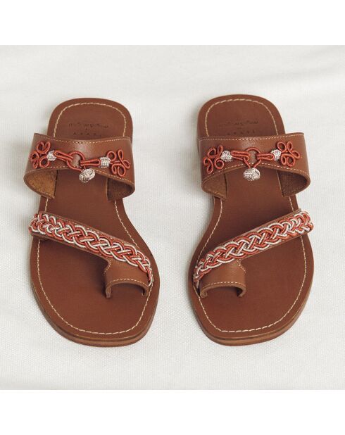 Sandales en Cuir Bahaar cognac
