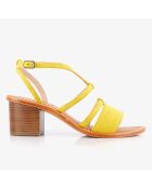 Sandales en Velours de Cuir Hwestcoast jaunes - Talon 6 cm
