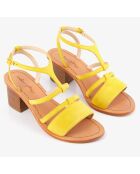 Sandales en Velours de Cuir Hwestcoast jaunes - Talon 6 cm