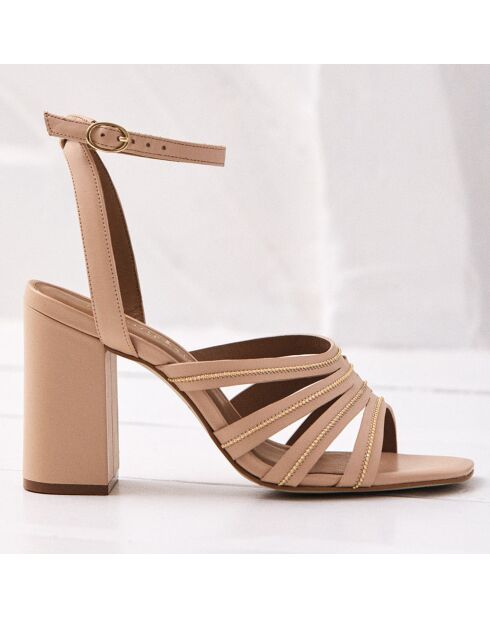 Sandales en Cuir Vicky nude - Talon 9 cm