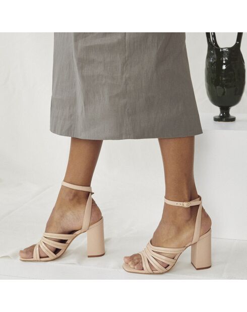 Sandales en Cuir Vicky nude - Talon 9 cm