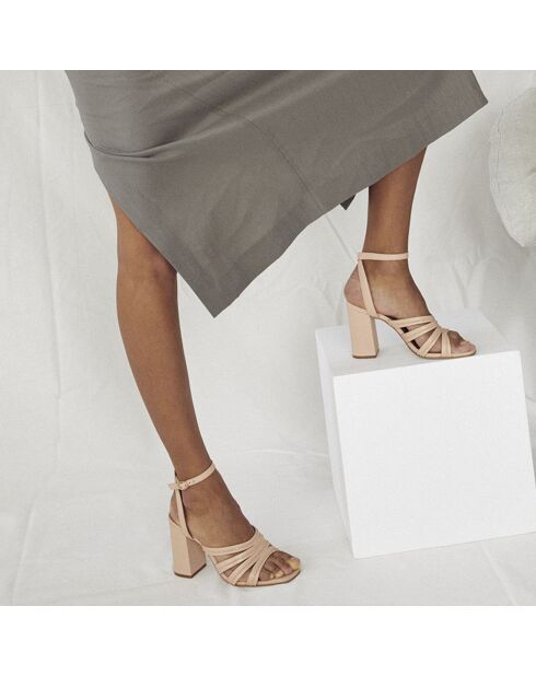 Sandales en Cuir Vicky nude - Talon 9 cm