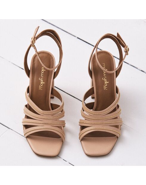 Sandales en Cuir Vicky nude - Talon 9 cm
