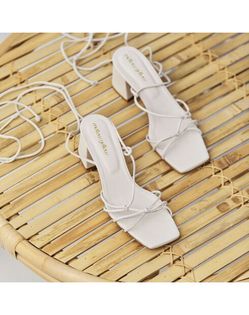 Sandales en Cuir Colette blanches - Talon 5 cm