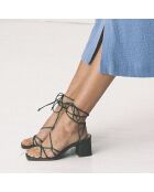 Sandales en Cuir Colette kaki - Talon 5 cm