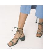 Sandales en Cuir Colette kaki - Talon 5 cm