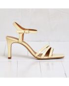 Sandales en Cuir Lena jaunes - Talon 8 cm