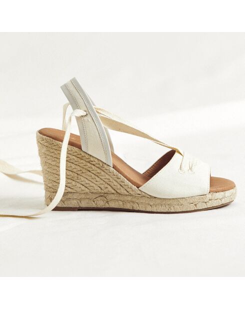 Espadrilles compensées Carla blanches - Talon 8 cm