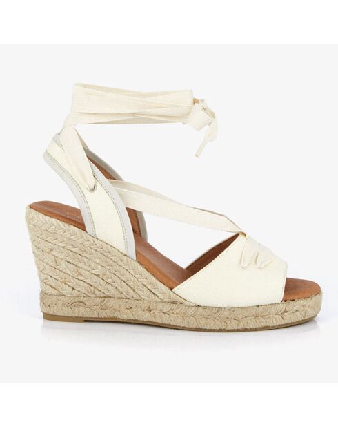 Espadrilles compensées Carla blanches - Talon 8 cm