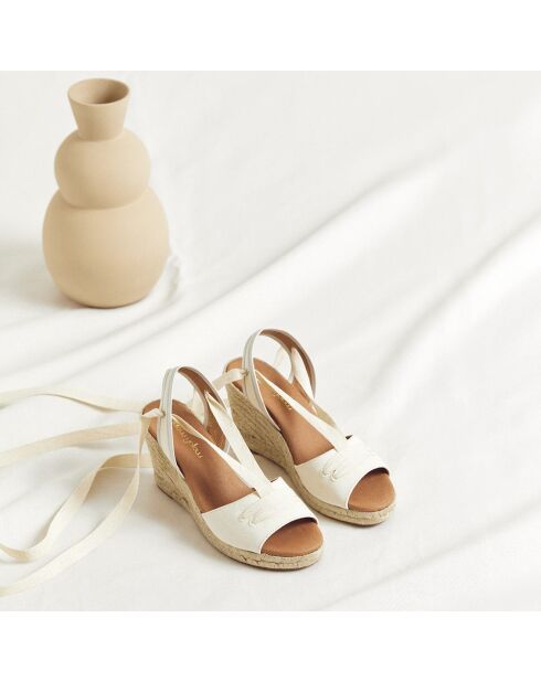 Espadrilles compensées Carla blanches - Talon 8 cm