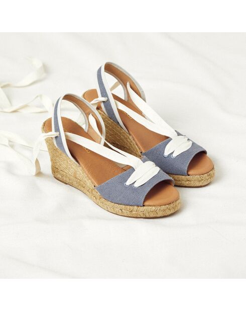 Espadrilles compensées Carla bleues - Talon 8 cm