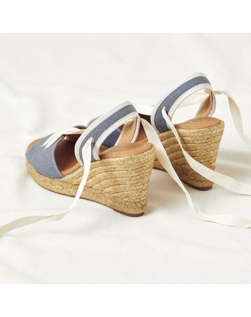 Espadrilles compensées Carla bleues - Talon 8 cm