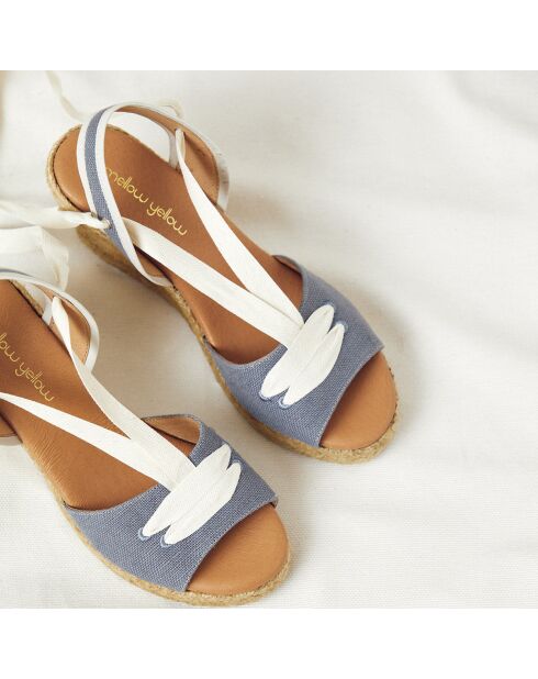 Espadrilles compensées Carla bleues - Talon 8 cm