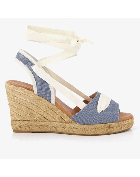 Espadrilles compensées Carla bleues - Talon 8 cm