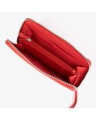 Compagnon en Cuir et Raphia Fypurse rouge - 19.5x11 cm