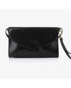 Pochette en Cuir Jeanne noire - 27x17 cm