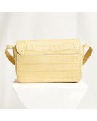 Sac besace en Cuir Arsene jaune - 21x13x5 cm