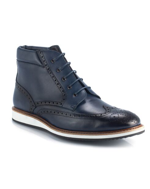 Boots en Cuir Caboa bleu marine
