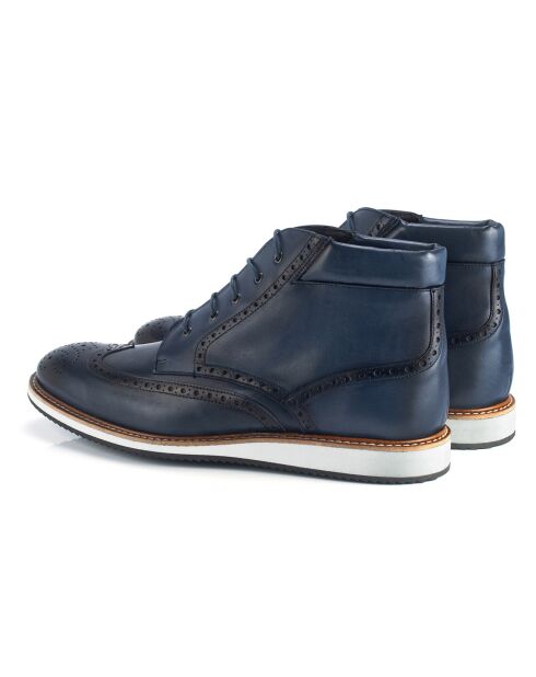Boots en Cuir Caboa bleu marine