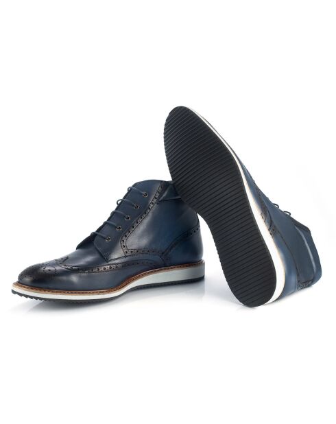 Boots en Cuir Caboa bleu marine