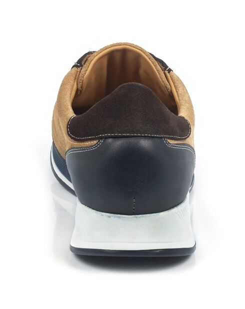 Sneakers en Cuir Caso marron/beige/noir