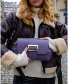 Sac bandoulière en Cuir Irine violet - 30x15x6 cm