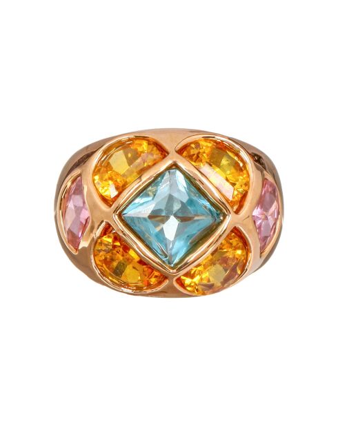 Springdome Brass ring verguld met fijn goud/veelkleurig goud