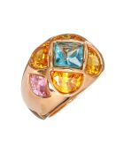 Springdome Brass ring verguld met fijn goud/veelkleurig goud