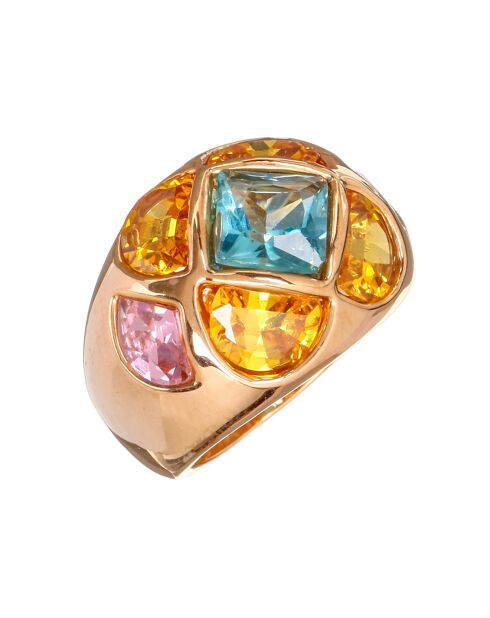 Springdome Brass ring verguld met fijn goud/veelkleurig goud