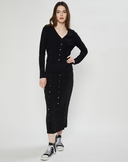 Jupe 100% Soie Midi noire